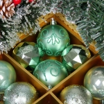 Новогодние шары «Зимняя вечеринка» 6 см (набор 16 шт), Мятный