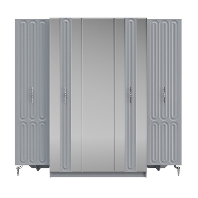 Шкаф 5 двер "Галакси" серая серебро