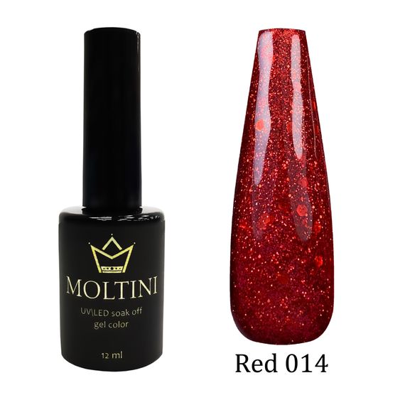 Гель-лак Moltini RED 014, 12 ml