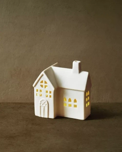 ZARA HOME КЕРАМИЧЕСКИЙ ОРНАМЕНТ В ФОРМЕ ДОМИКА НА РОЖДЕСТВЕНСКУЮ ТЕМАТИКУ