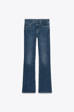 ZARA ДЖИНСЫ BOOTCUT С ВЫСОКОЙ ПОСАДКОЙ — ZW COLLECTION, ЦВЕТ НОЧНОГО НЕБА