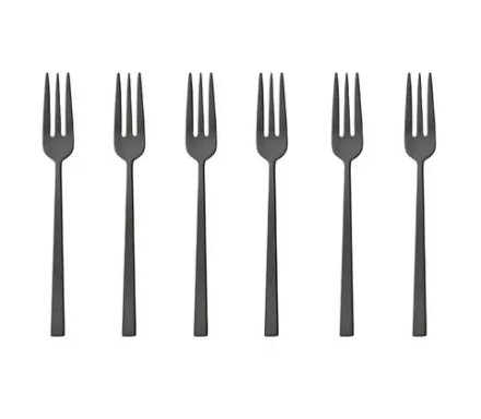 Sambonet - Набор из 6 вилок Rock, матовый черный / артикул   52662KA5  / GTIN 8014808351259