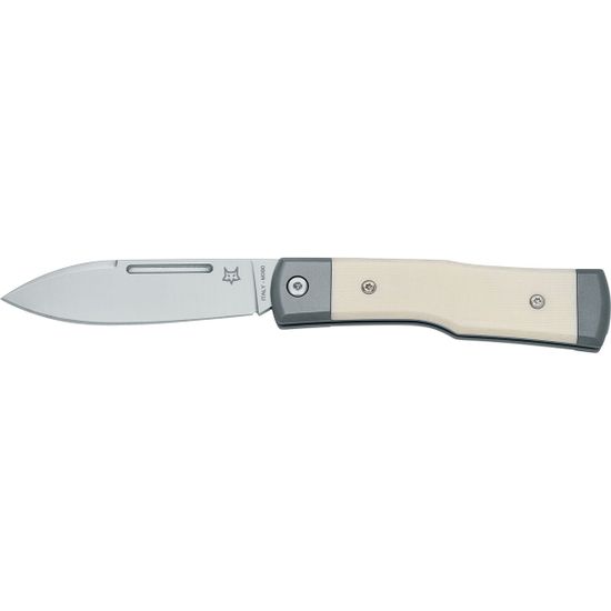 Нож Fox FX-558 BO GUNSTOCK клинок из стали M390, рукоять Bison Micarta + titanium