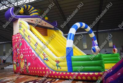 Надувной батут-горка "Шут", 10*5*9 м