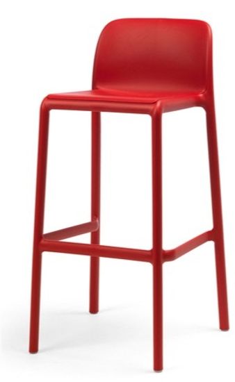 Стул пластиковый барный Faro красный Италия