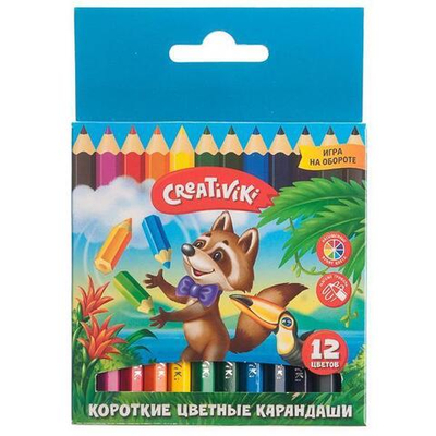 Карандаши 12цв. "Creativiki" 6гранные корот.(Informat)