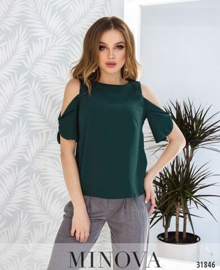 Блуза 4087н-темно-зеленый Minova Фото 2