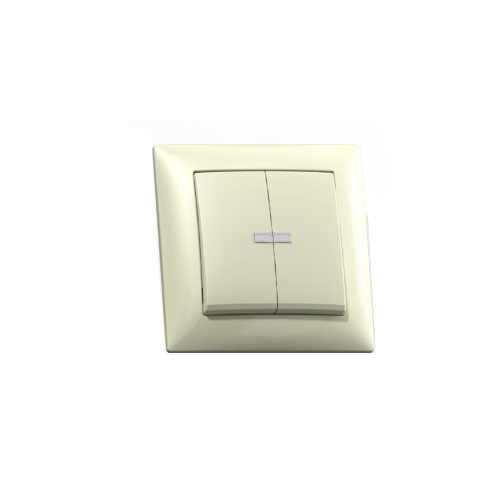 "СЕЛЕНА"Выключатель скр.уст.двухклав. с подсвет.10А С510-397 "с/к" Кунцево Электро