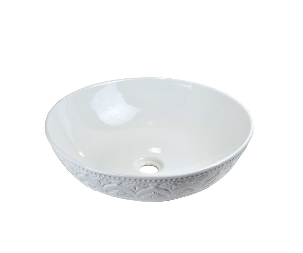 Раковина-чаша на столешницу Bronze de Luxe белая, 440х440х130