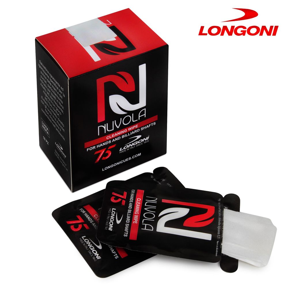 Салфетки для чистки кия и рук Longoni Nuvola Cleaning Wipes 10шт