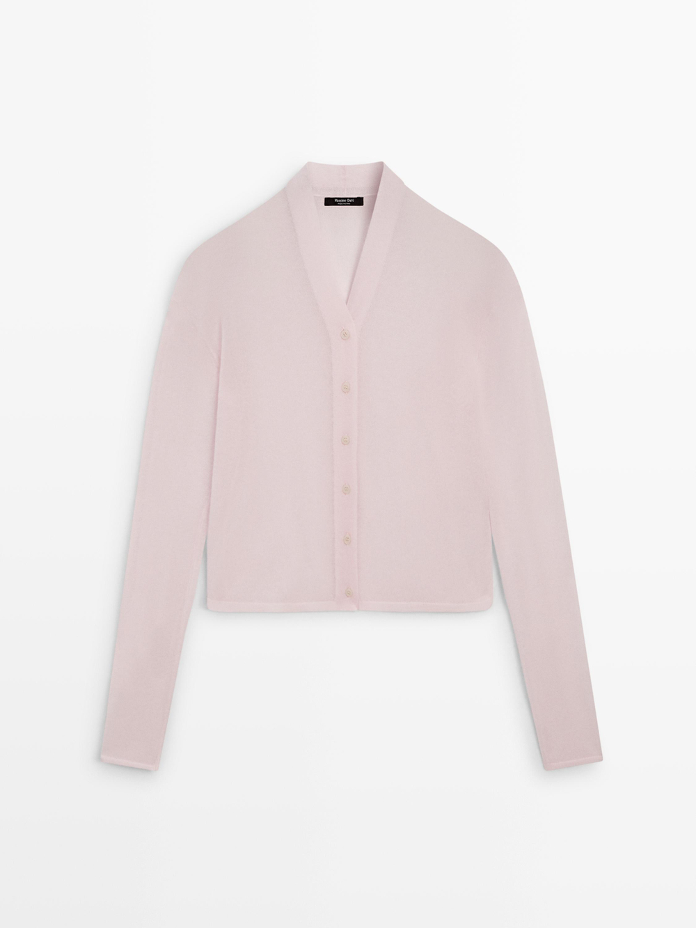 Massimo Dutti Трикотажный кардиган из смесовой шерсти, пастельно-розовый