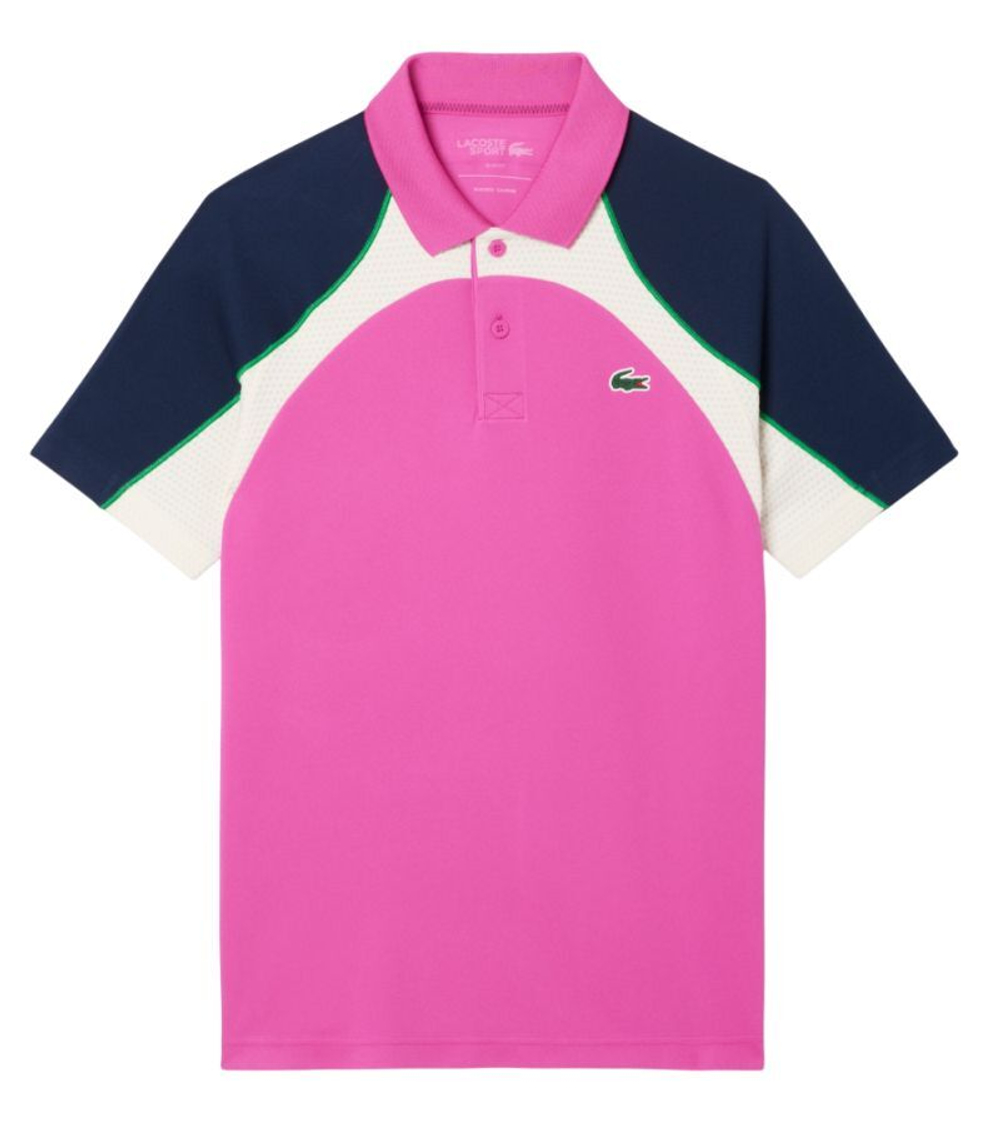 Мужское теннисное поло Lacoste Ultra Dry Colorblock Tennis - Розовый