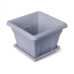 Горшок Квадро с поддоном 2.9л 20см серый С162СЕР (комплект 24 шт)