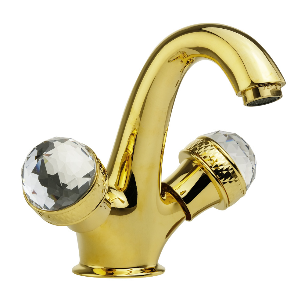 Смеситель для раковины с кристаллами Migliore Axo Crystal 18510 золото купить