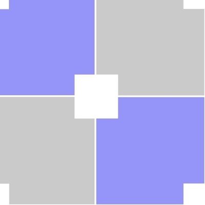 Паттерн клетка серо - бело - голубая