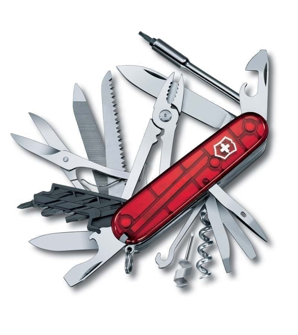 Нож перочинный VICTORINOX CyberTool 41, 91 мм, 39 функций, полупрозрачный красный
