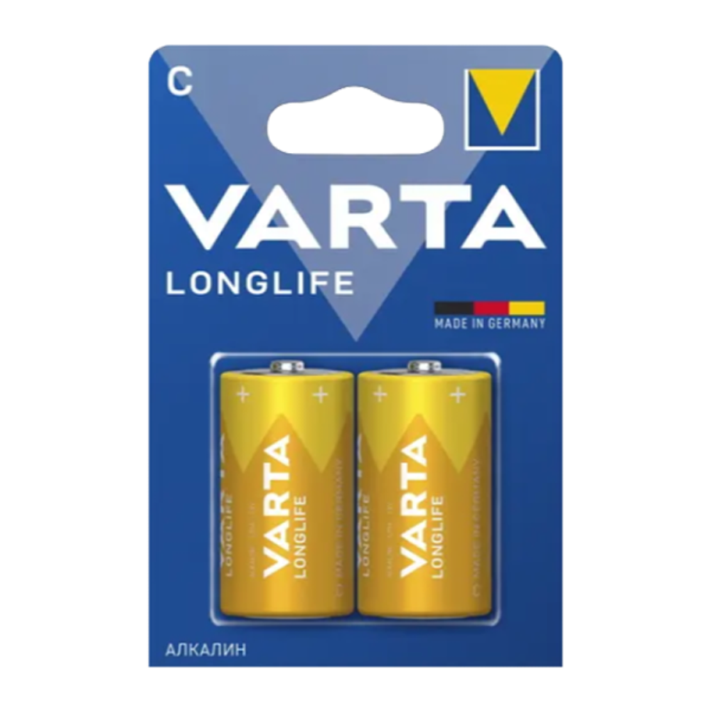 Батарейка Varta Longlife C/LR14 , ( 2 ) шт. в блистере, 04114101412