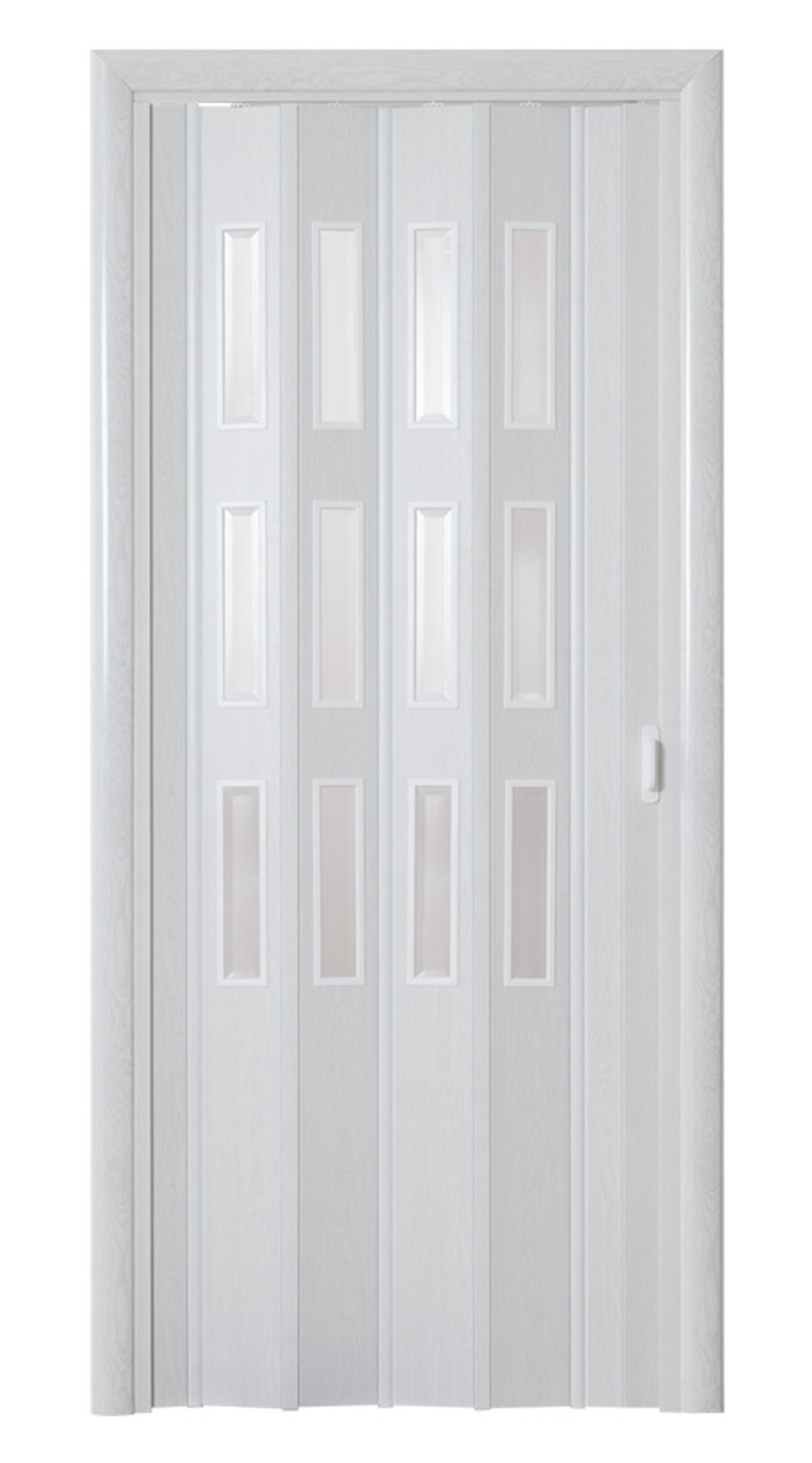 Пластиковые Двери Гармошка цвет: Серый ясень со стеклом