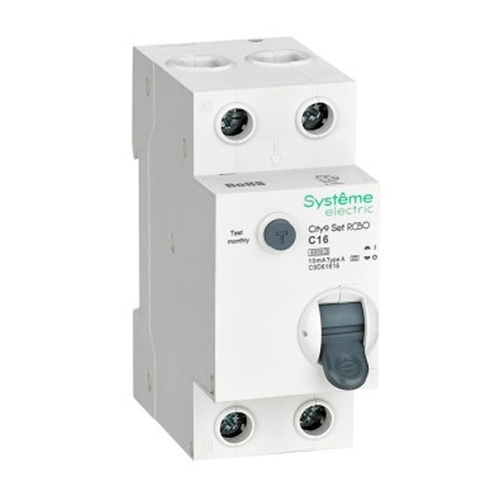 Дифференциальный автомат City9 Set электронный C16А 10мА тип А 2П 6кА Systeme Electric (дифавтомат, АВДТ) C9D61616