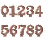 Свеча-цифра в оттенке розового золота 8 см