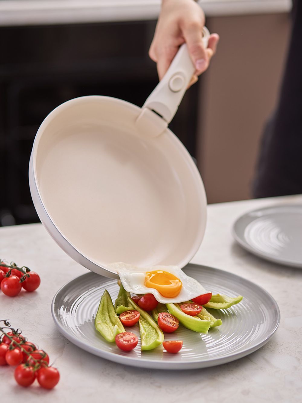 Набор посуды для приготовления со съемной ручкой Smart Ceramic, 7 предметов, цвета топленого молока