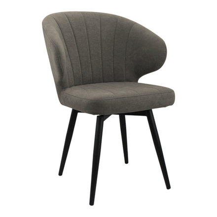 Стул поворотный "Милтон 360" (арт. 357П), велюр Бренди В29 коричневый, ножка круглая черная