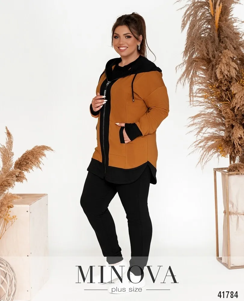 Костюм 17-228-черный-горчица Minova