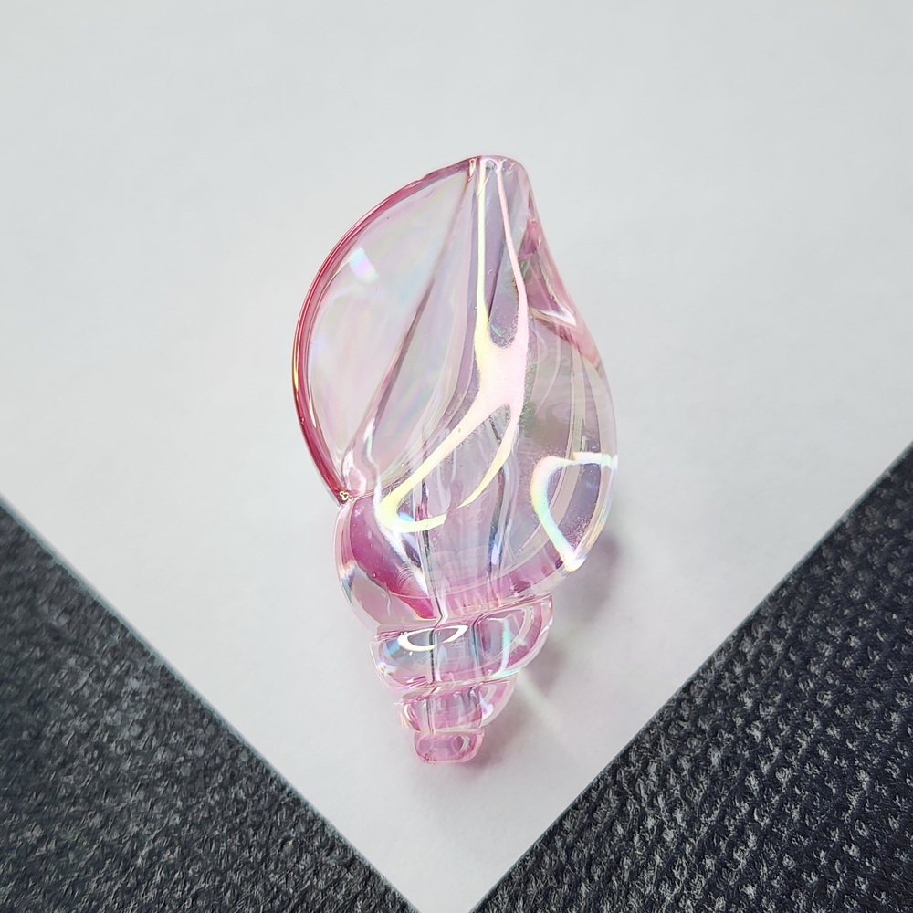 Бусина ракушка, акрил, нежно - розовый, морская раковина, р-р 38×21мм