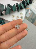 Подвеска "Снежинка" с фианитами, позолота 14к, 11 мм