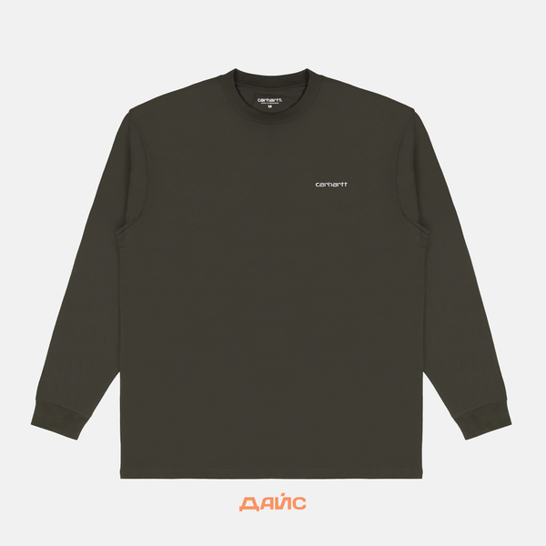 Лонгслив мужской Carhartt WIP Script Embroidery артикул:I032306_cypress - купить в магазине Дайс