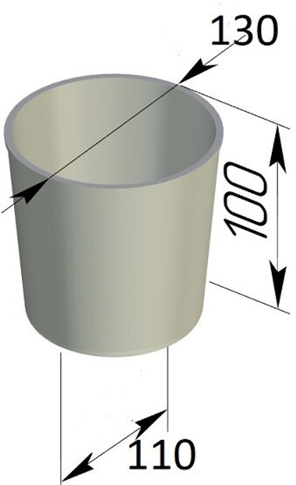 Форма для выпечки хлеба круглая 130х100 мм