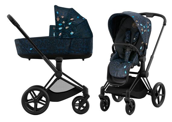 Детская коляска Cybex Priam IV 2 в 1 FE Jewels of Nature шасси Matt Black