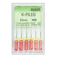 K-Files №06 (25мм) Mani К-Файлы (6шт.) Мани, каналорасширители ручные, эндодонтические