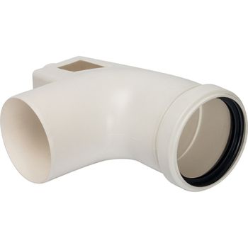 Элемент дымохода конденсац.угол 87° Ø80 м/п PP-FE с кронштейном