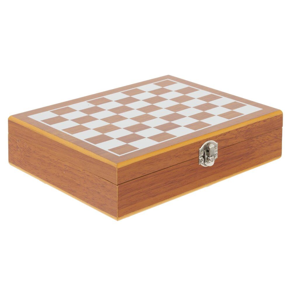 GAEM Набор подарочный (фляжка 220 мл, шахматы, покер карты, игр. кости, воронка, стопка 30 мл), L24 W19 H