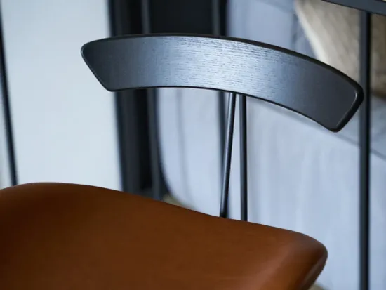 Cтул Candy металлический, дерево и коричневая экокожа