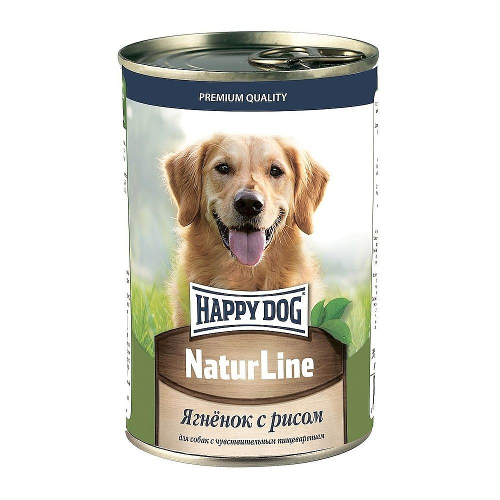 Happy Dog Natur Line консервы с Ягненком и рисом для собак 410г