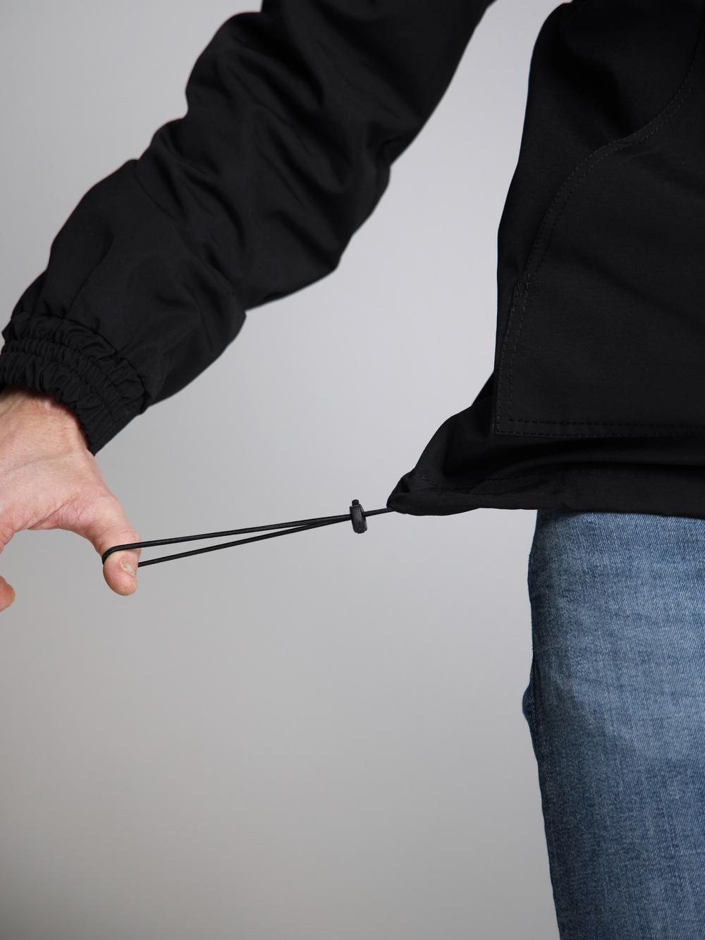 Анорак мужской без утеплителя черный Город Горький