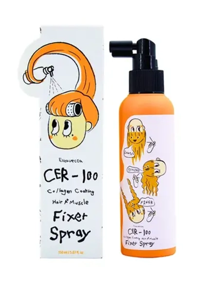 ELIZAVECCA - СПРЕЙ ДЛЯ ВОЛОС С КОЛЛАГЕНОМ НЕСМЫВАЕМЫЙ ФИКСИРУЮЩИЙ CER - 100 COLLAGEN COATING HAIR A+ MUSCLE FIXER SPRAY, 150 МЛ