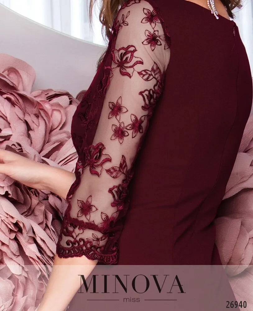 Платье 3106-1-бордо Minova