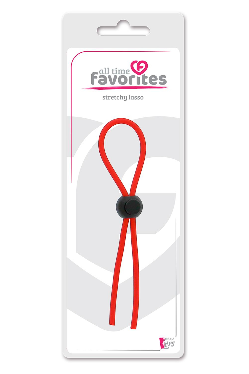 Красное эрекционное лассо с одной бусиной-утяжкой Stretchy Thin Lasso