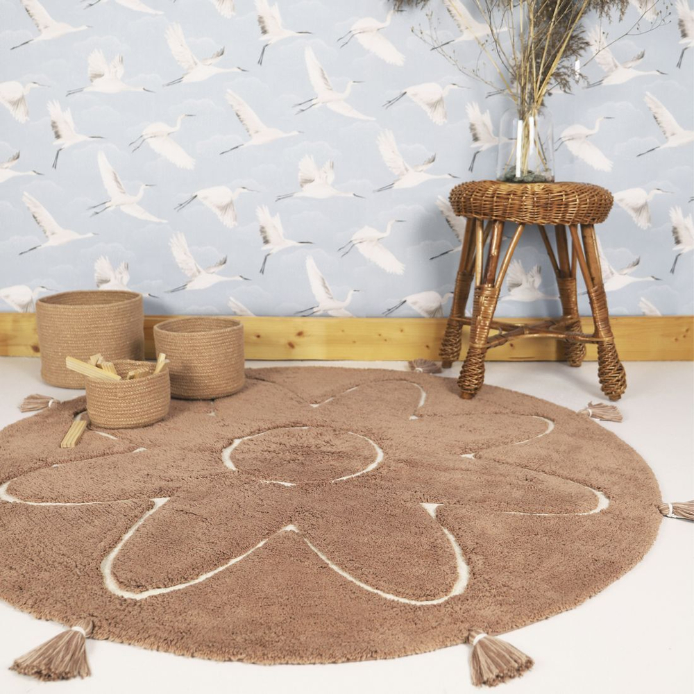 Стираемый коврик Nattiot Yva (Ø110 см), хлопок, коричневый