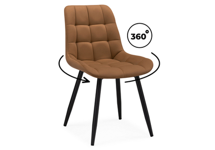 Стул на металлокаркасе Woodville Челси крутящийся кирпичный, черный, ножки черные