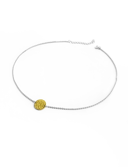 Колье - чокер «Битый медальон» в золочении