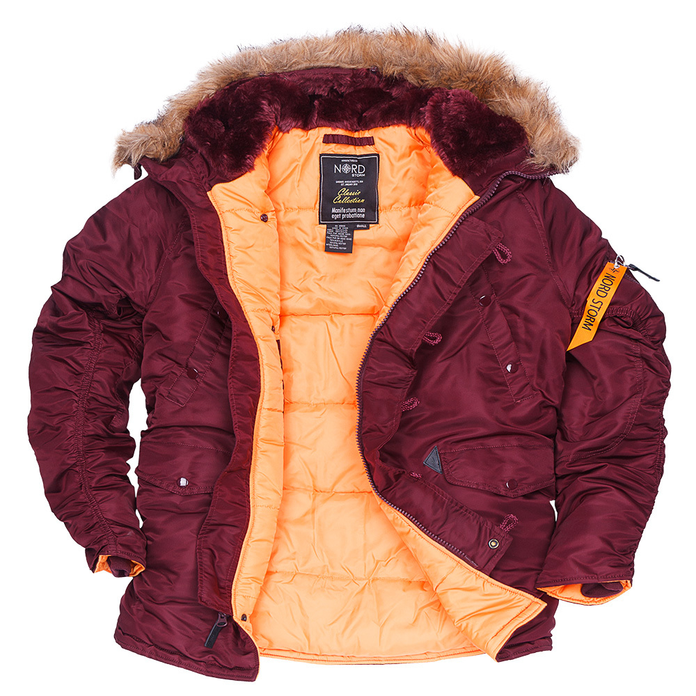 Куртка Аляска  N-3B Husky (бордовая - maroon)