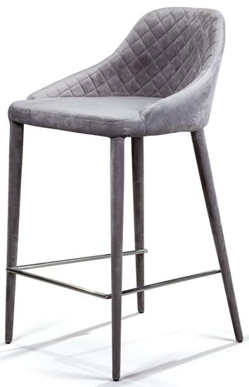 Стул полубарный Douglas, бархат серый