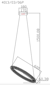 Люстра подвесная LED 53W 2800К-6500К 4013/03/06P золото Felloria Stilfort