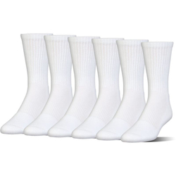 Теннисные носки Under Armour Charged Cotton 2 Crew Jr 6P - white