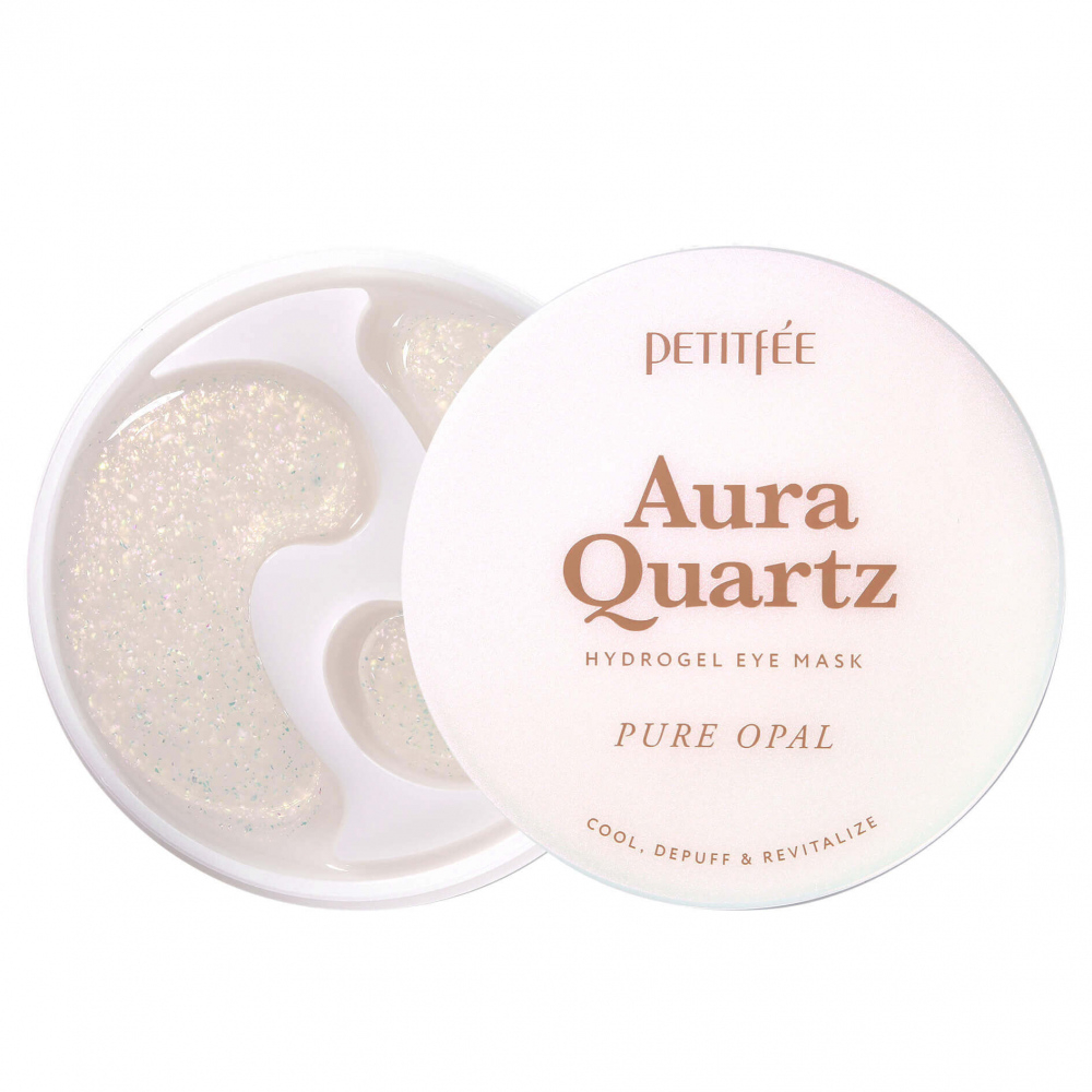 Petitfee Aura Quartz Hydrogel Eye Mask 40ea /60 - Охлаждающие патчи от морщин и отеков 40шт