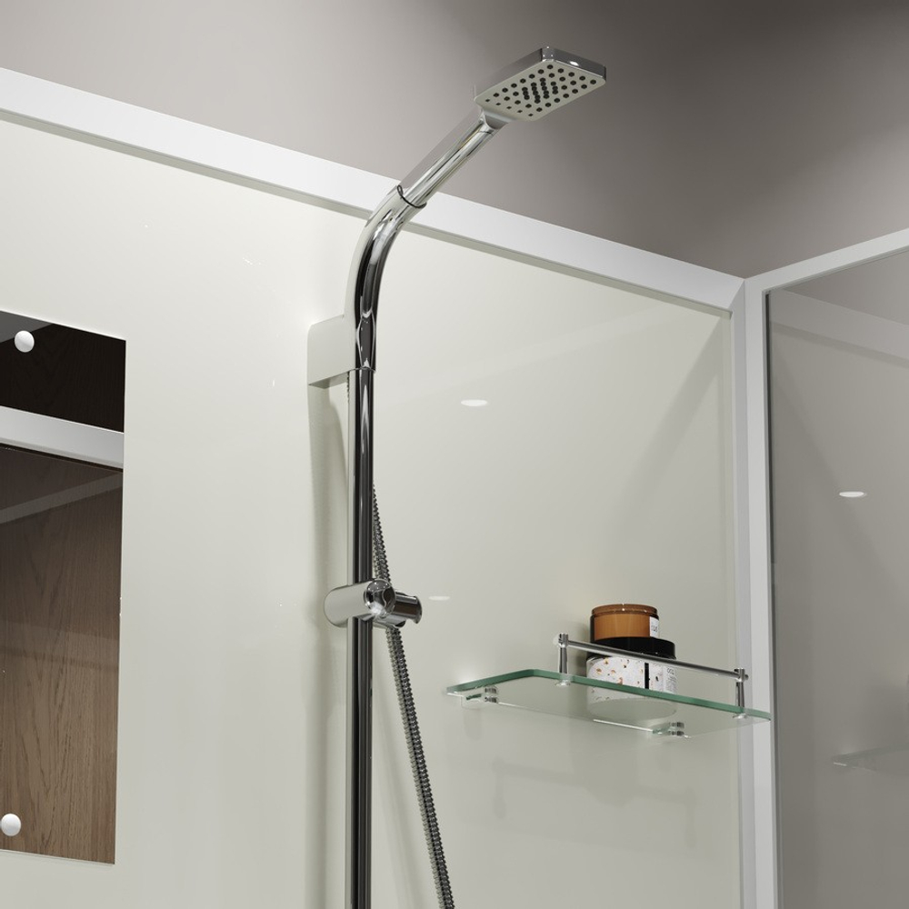 Душевая кабина Niagara Standart ST120/90/15Q/BK (120х90х200) прямоугольник,поддон 15см,распашная,проф.белый,без крыши,3 места